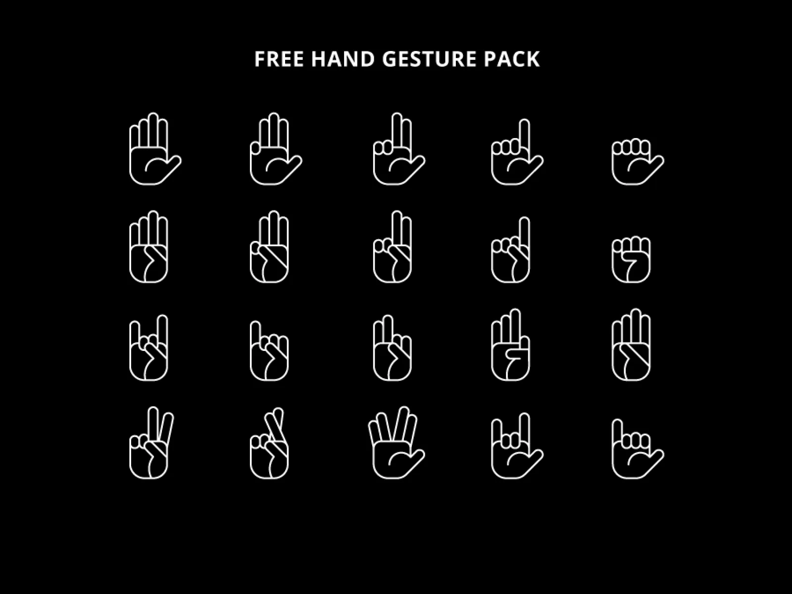 Hand Gesture Outline Pack  - Free Figma Template