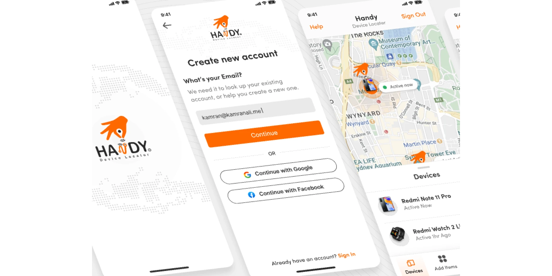 Handy Device Locator App for Figma and Adobe XD