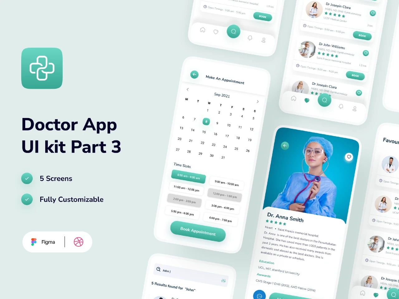 Healthcare Doctor App Part 3 for Figma and Adobe XD