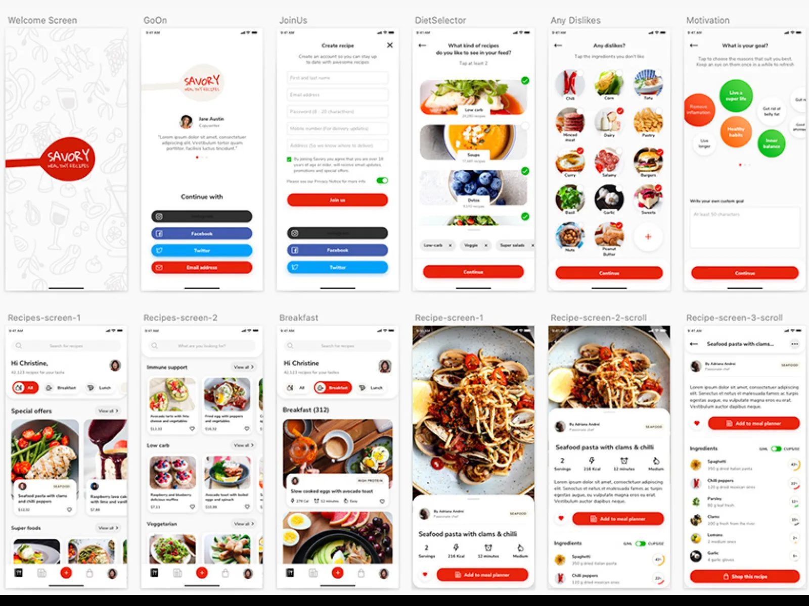 Healthy Food App UI  - Free Figma Template