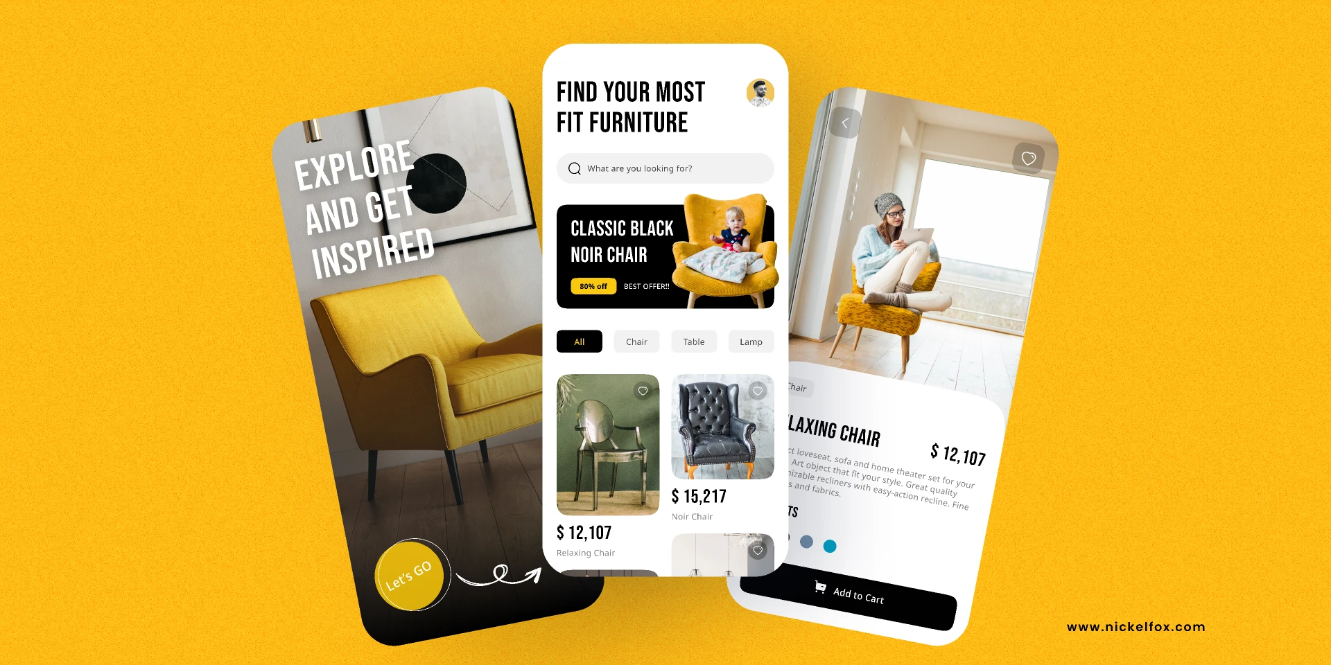 Home Furniture E-Commerce App for Figma and Adobe XD
