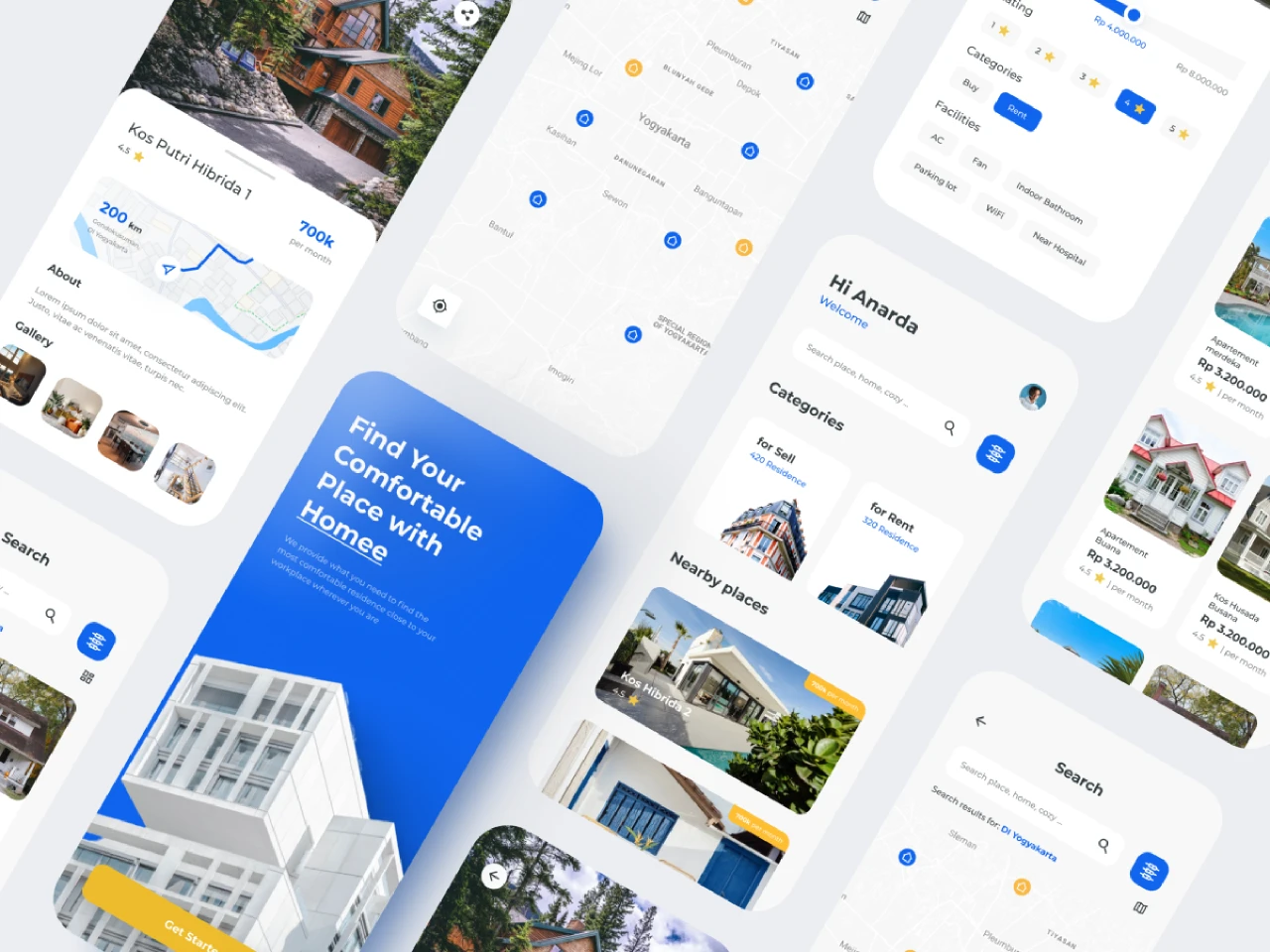 Homee - Convenient Housing Search (Buy or Rent House) Property Application for Figma and Adobe XD