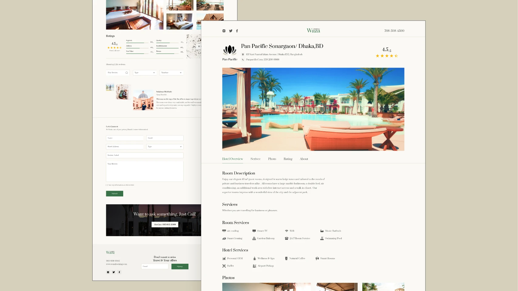 Hotel Details Page for Figma and Adobe XD