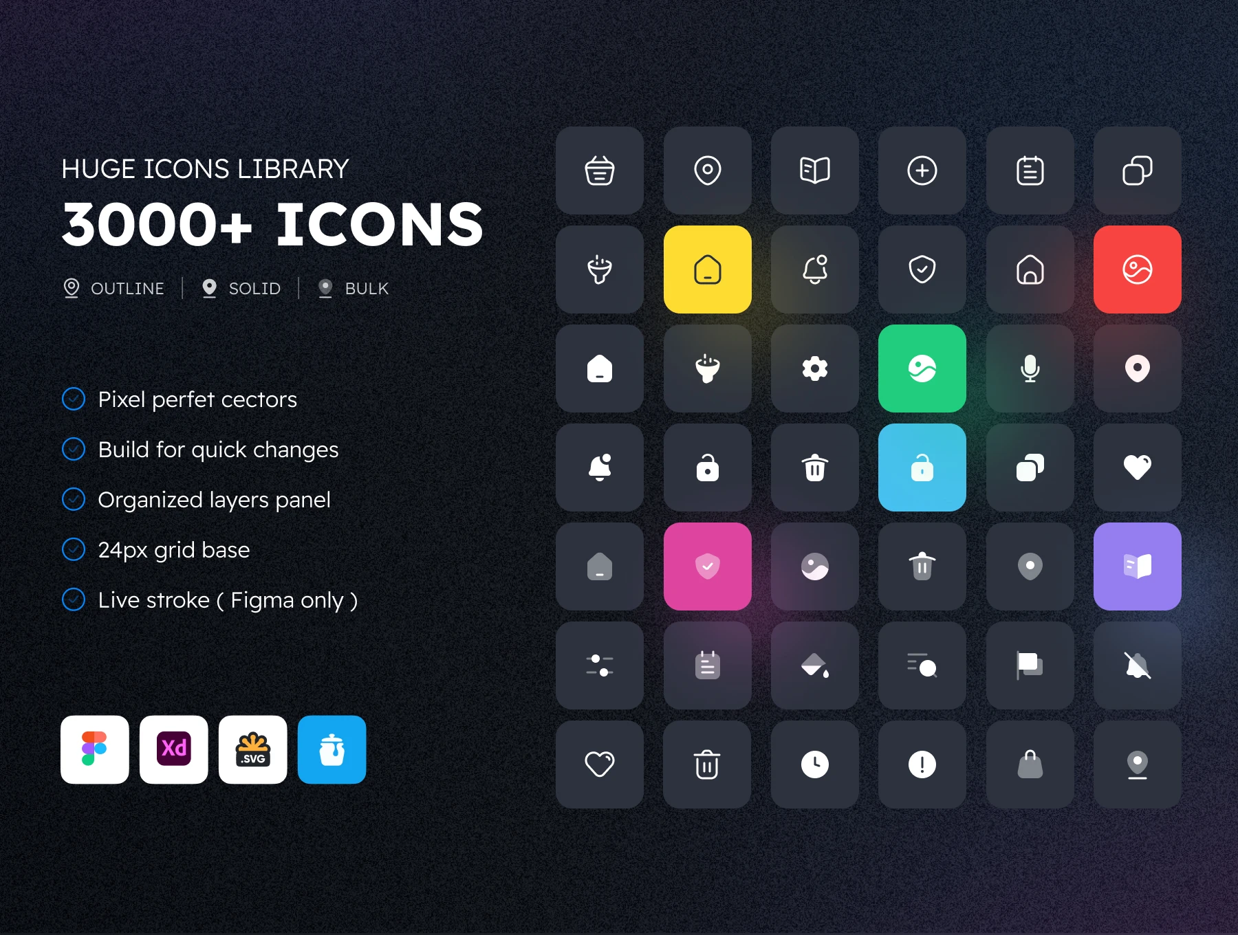 Huge Icon Pack | 3,000+ Icons Set for Figma and Adobe XD