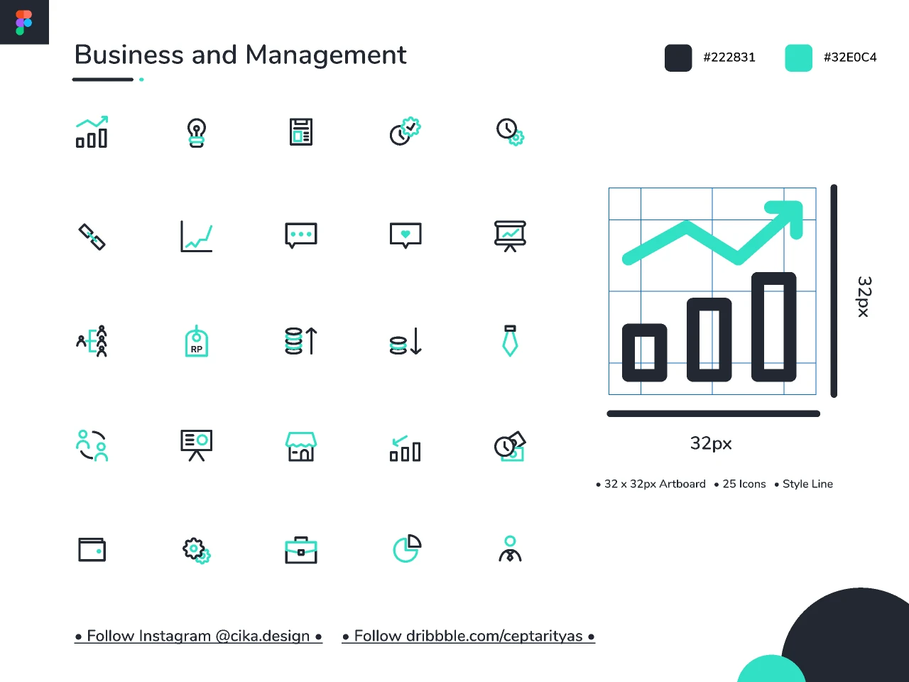 Icon Business and Management for Figma and Adobe XD