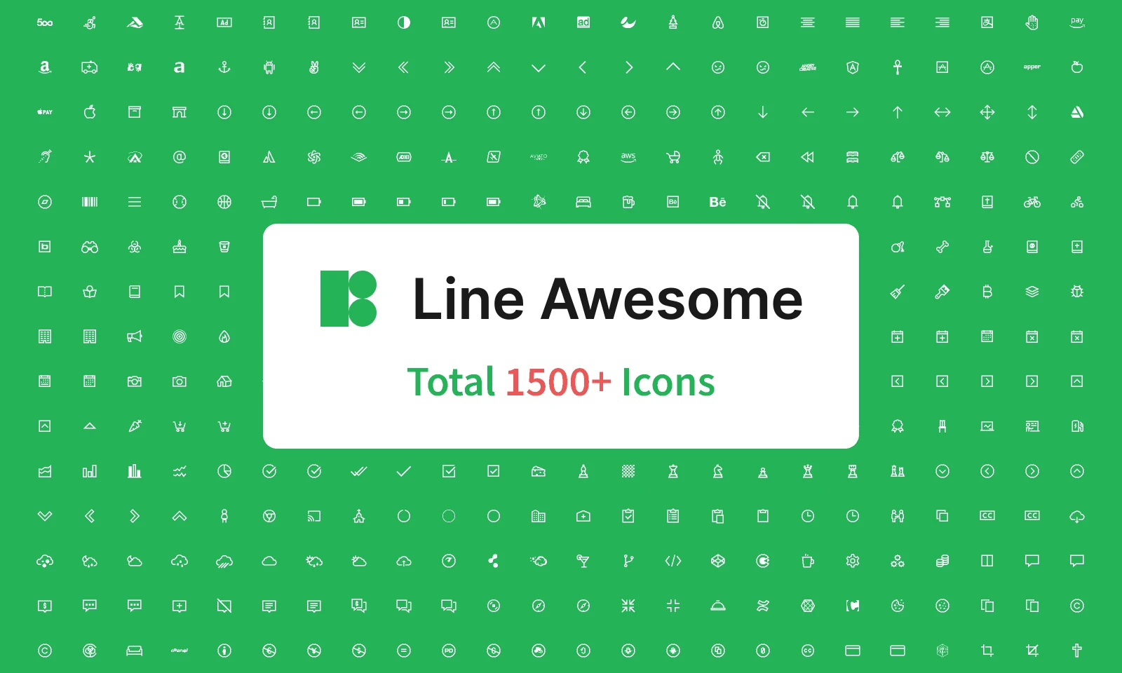 Icon Design System - Line Awesome Icons8 for Figma and Adobe XD
