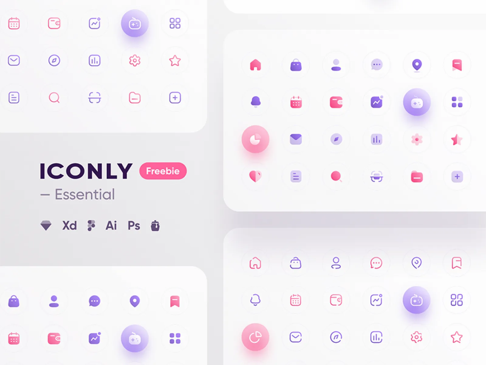 Iconly  Essential icons  - Free Figma Template