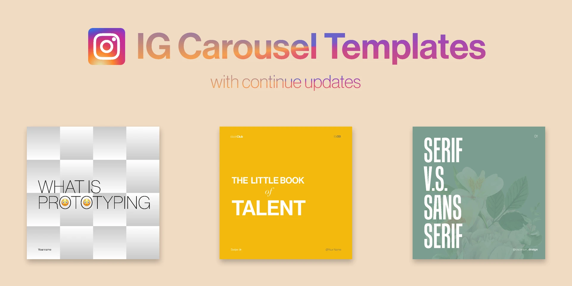 IG/Instagram Carousel Template for Figma and Adobe XD