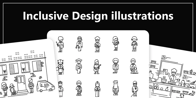 Inclusive Design illustrations for Figma and Adobe XD