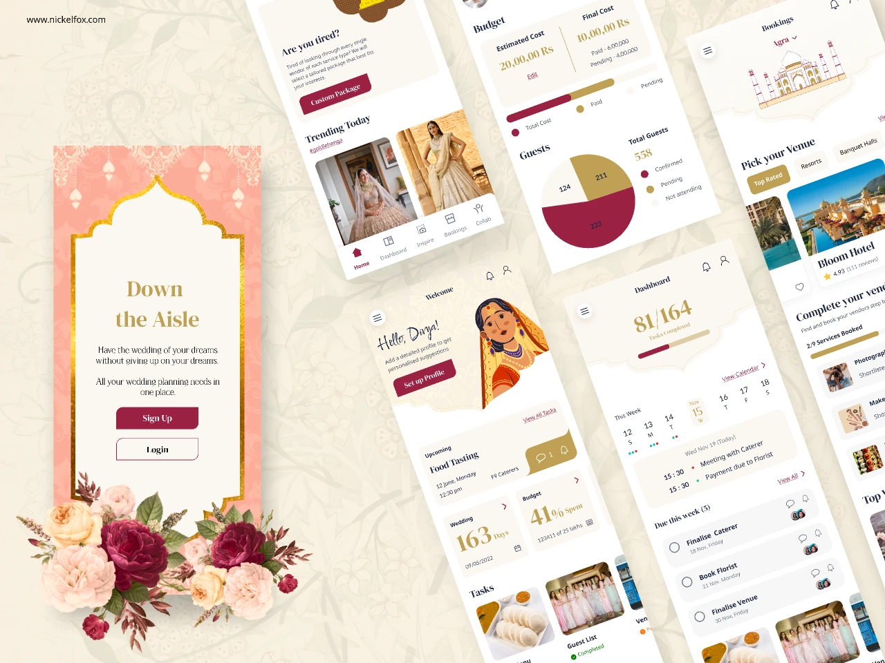 Indian Wedding Planning App for Figma and Adobe XD
