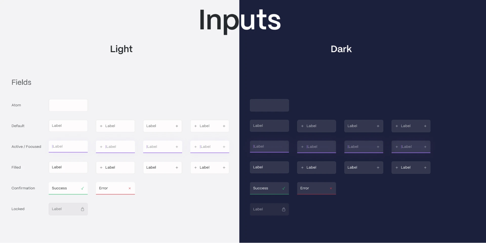 Input States for Dark & Light Mode for Figma and Adobe XD