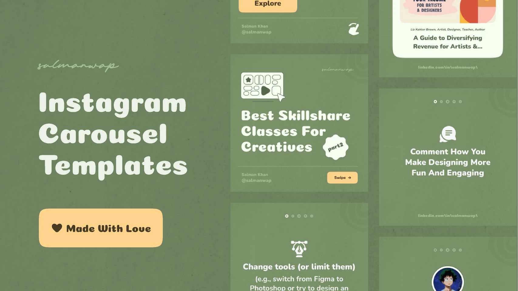Instagram Carousel Template for Figma and Adobe XD