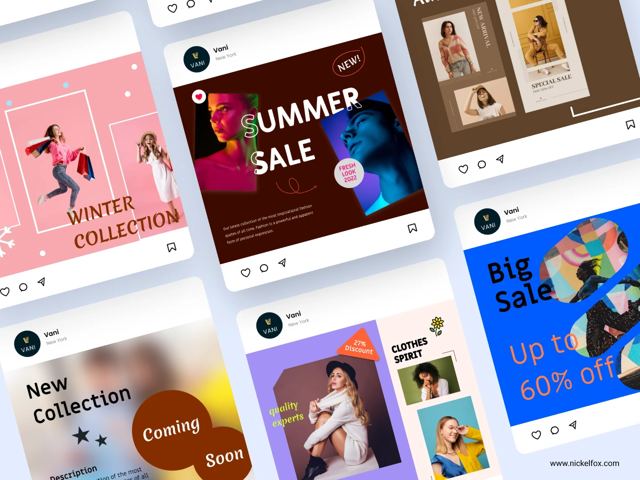 Instagram Fashion Post for Figma and Adobe XD