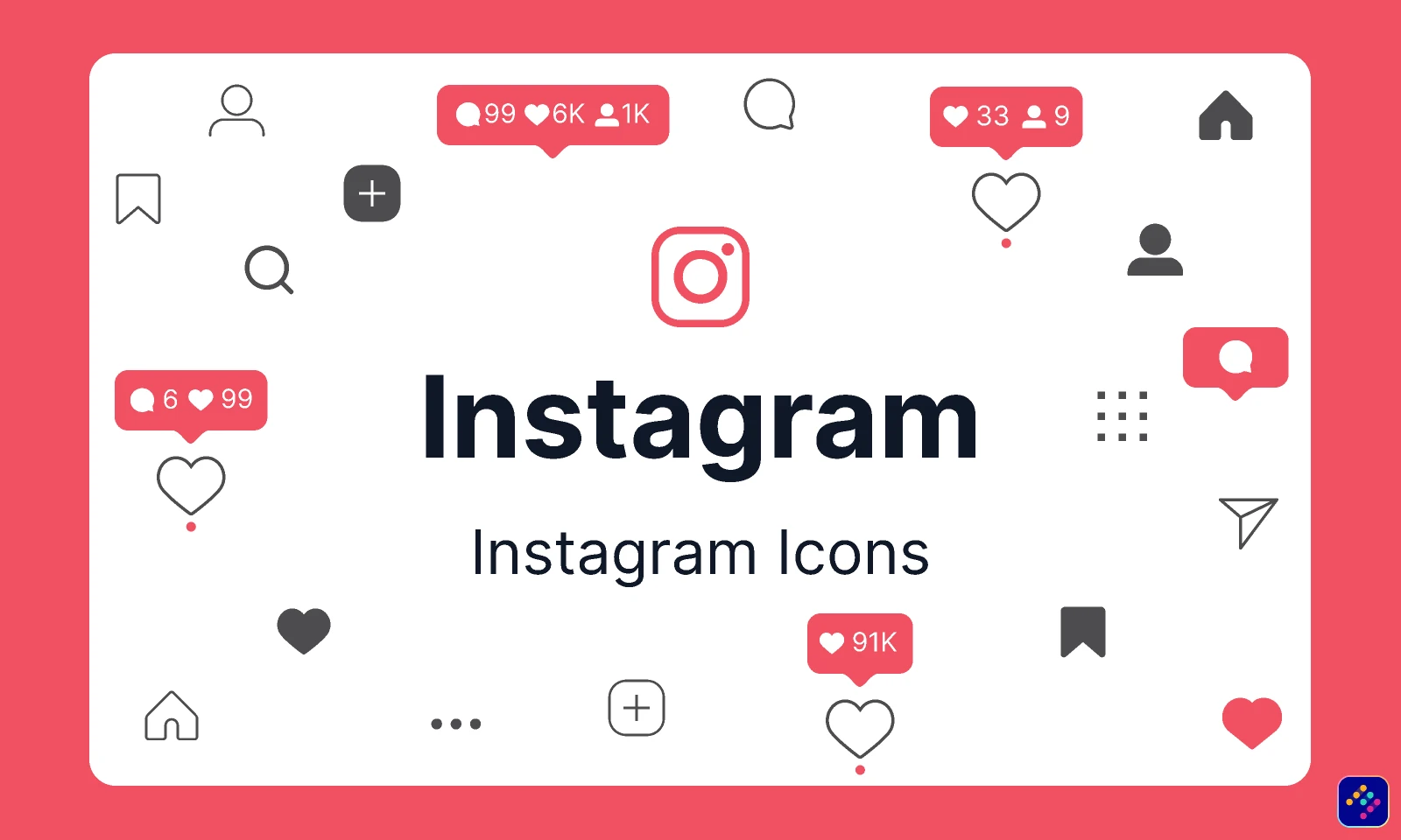 Instagram Icons for Figma and Adobe XD