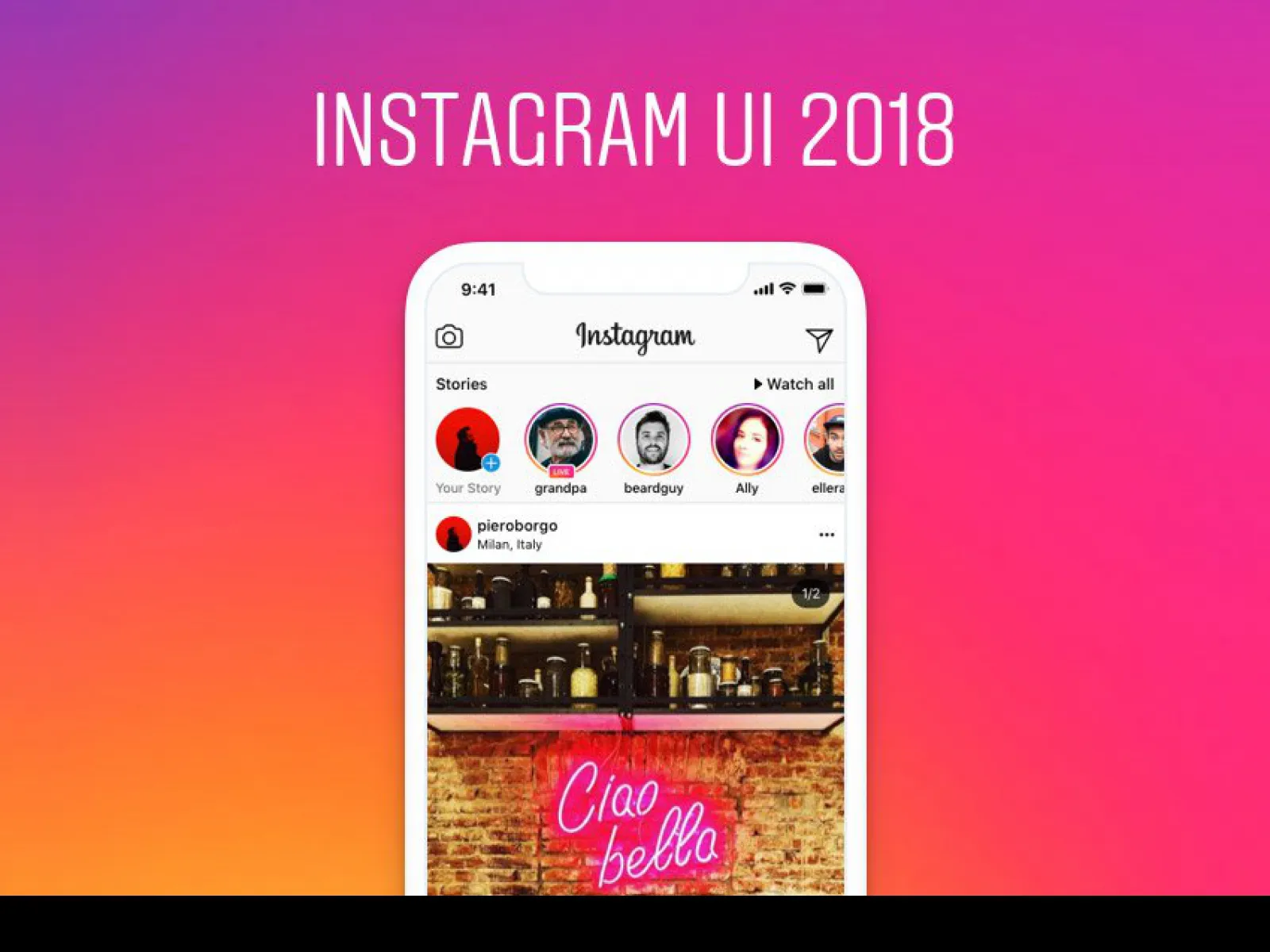 Instagram UI 2018  - Free Figma Template