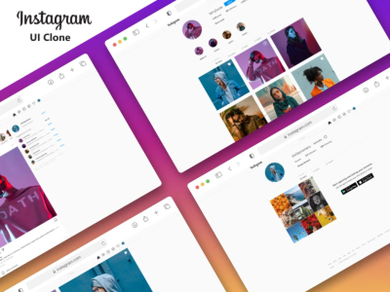 Instagram UI Clone for Figma and Adobe XD