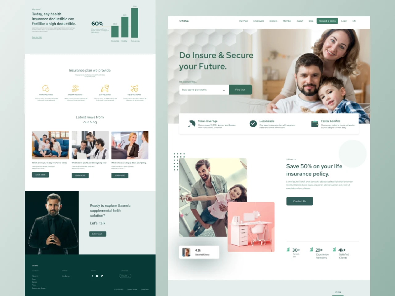 Insurance Agency Landing Page Template for Figma and Adobe XD