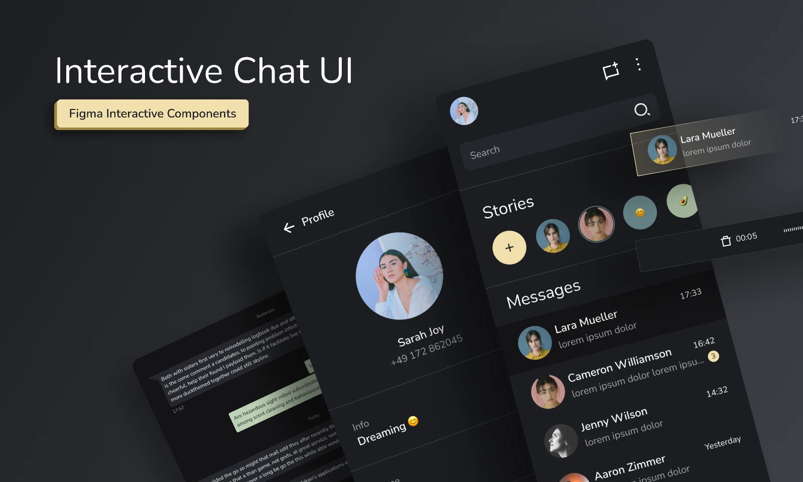 Interactive Chat UI for Figma and Adobe XD