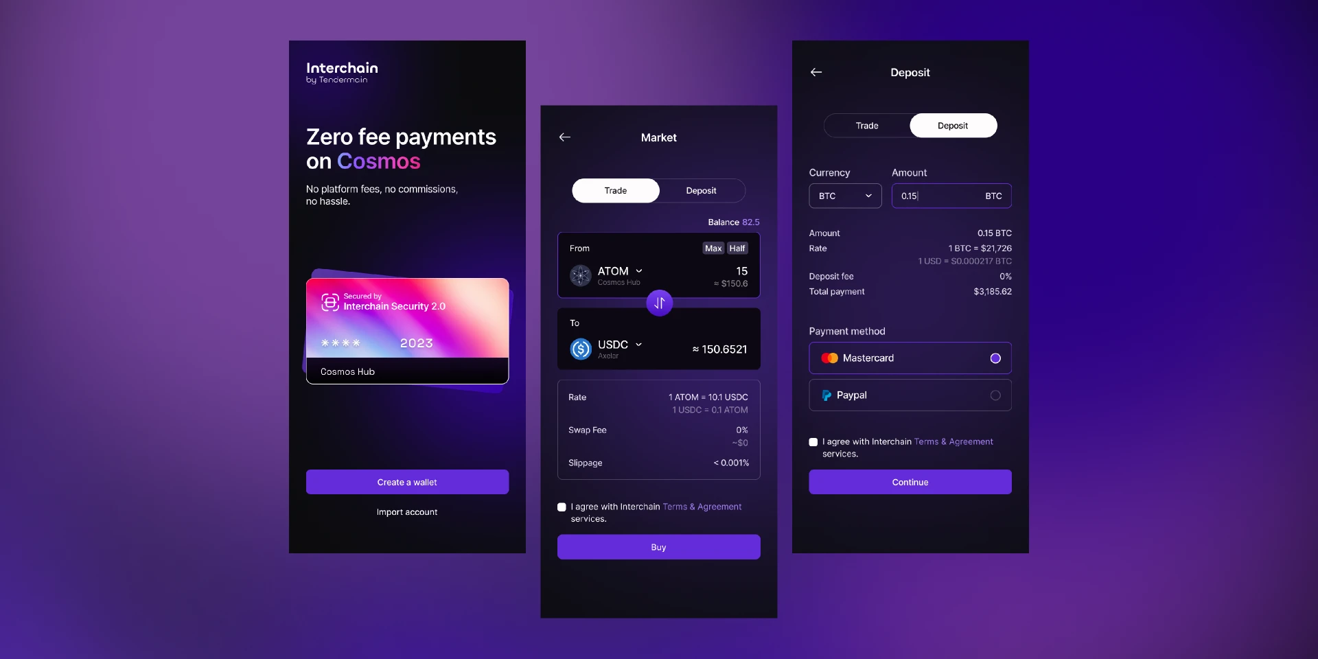 Interchain - Crypto Payment App for Figma and Adobe XD