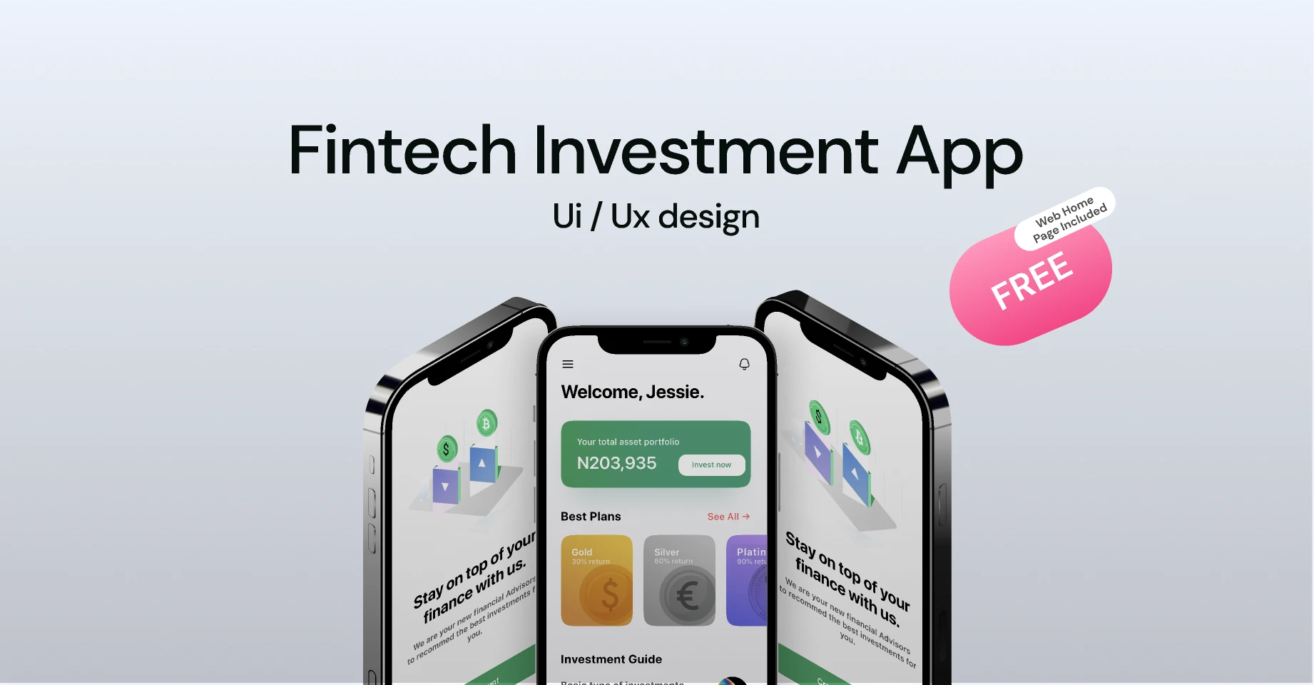 Invest App App design for Figma and Adobe XD