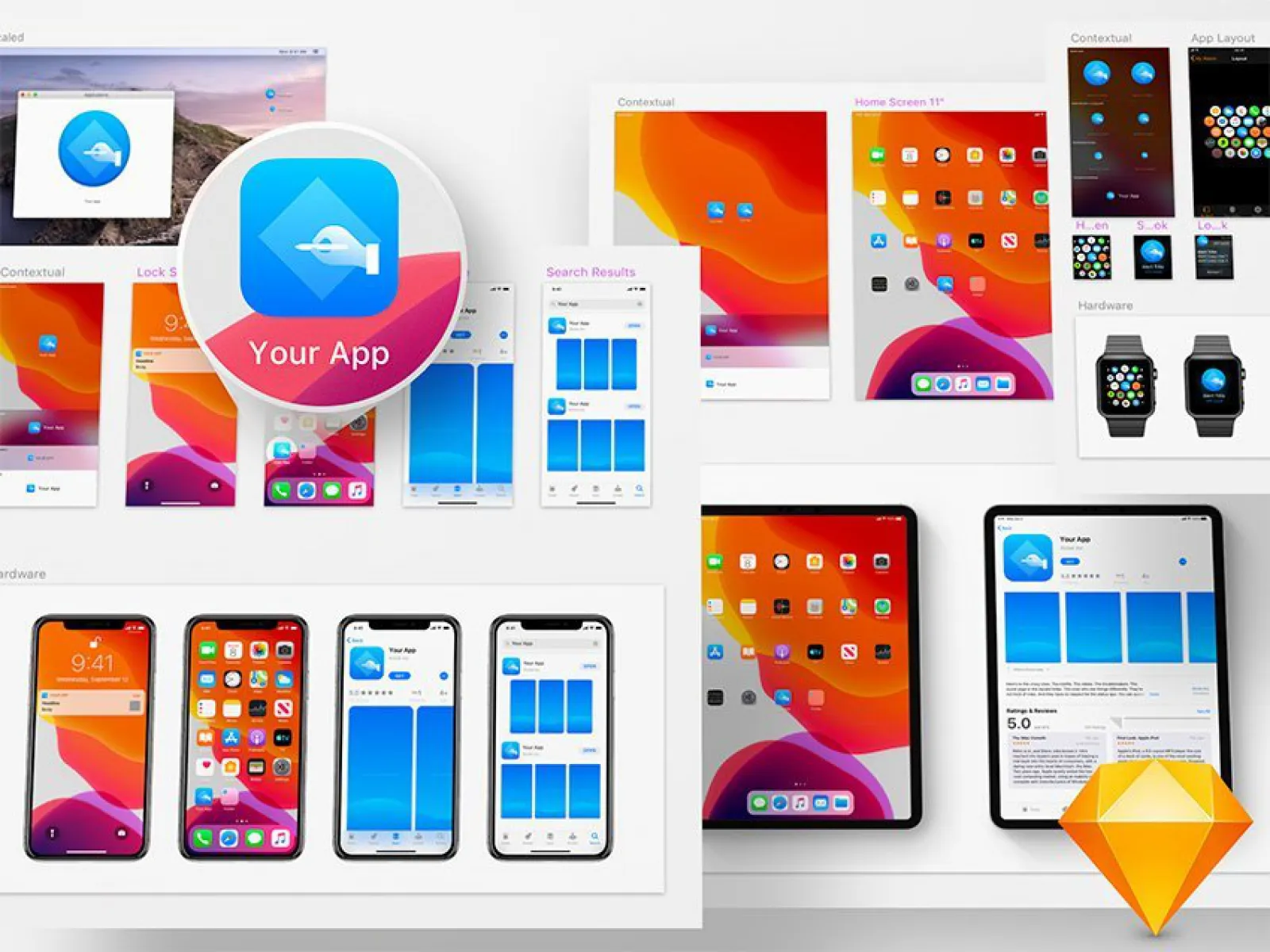iOS 13 App Icon Template  - Free Figma Template
