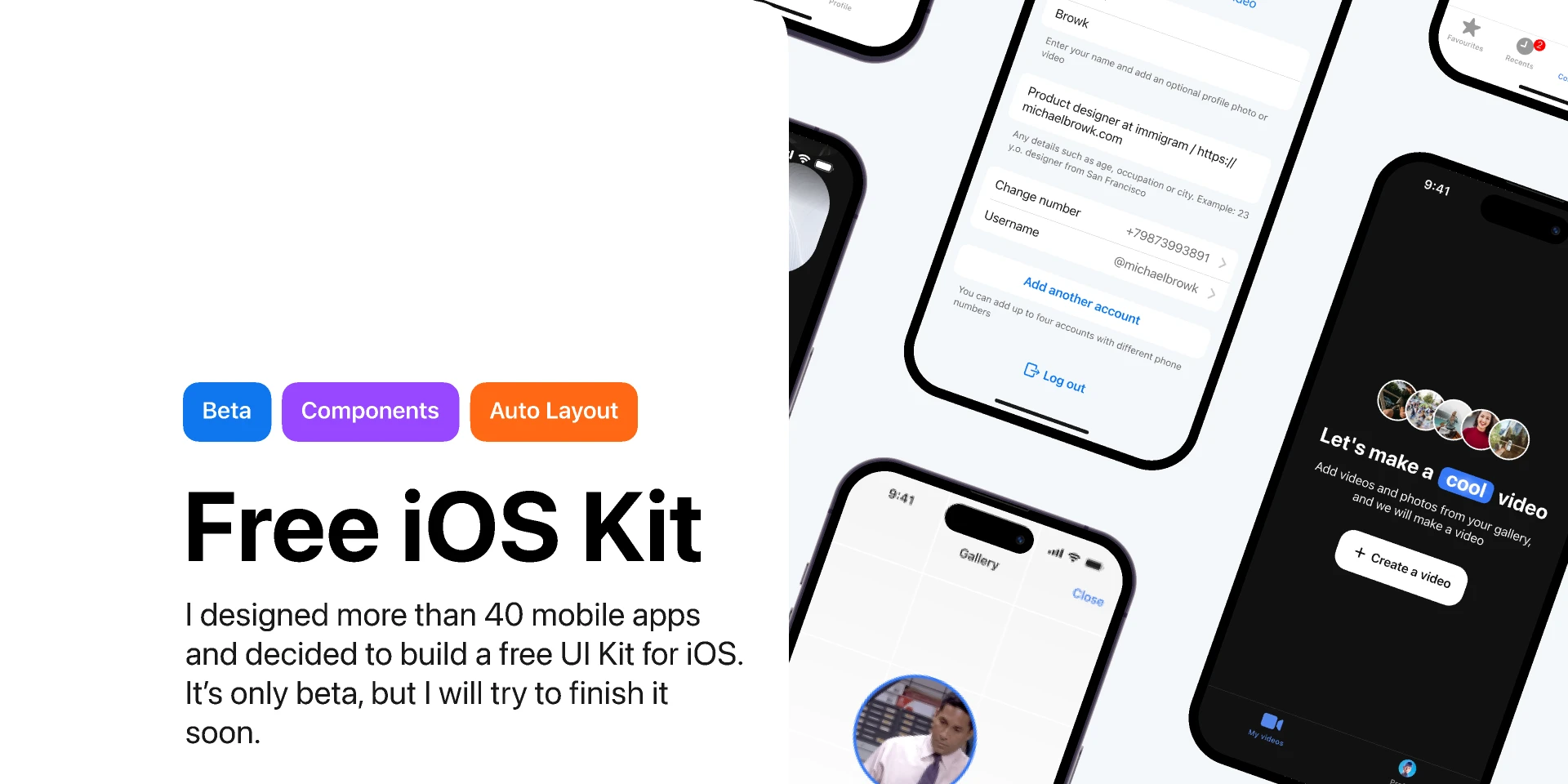 iOS Browk's Kit for Figma and Adobe XD