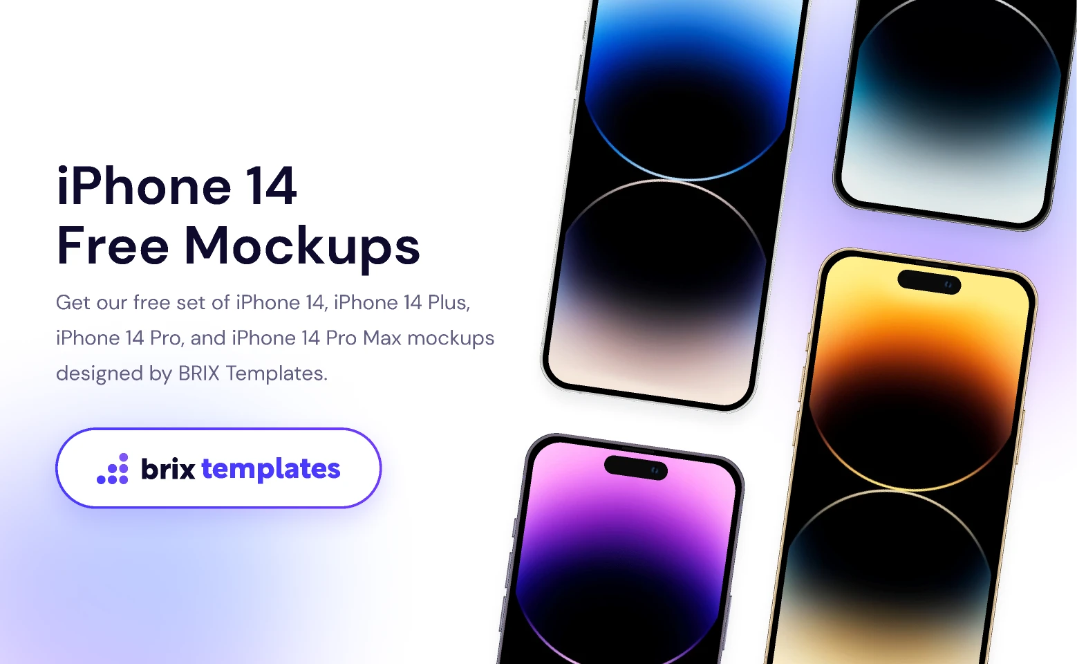 iPhone 14 Free Mockups | BRIX Templates for Figma and Adobe XD