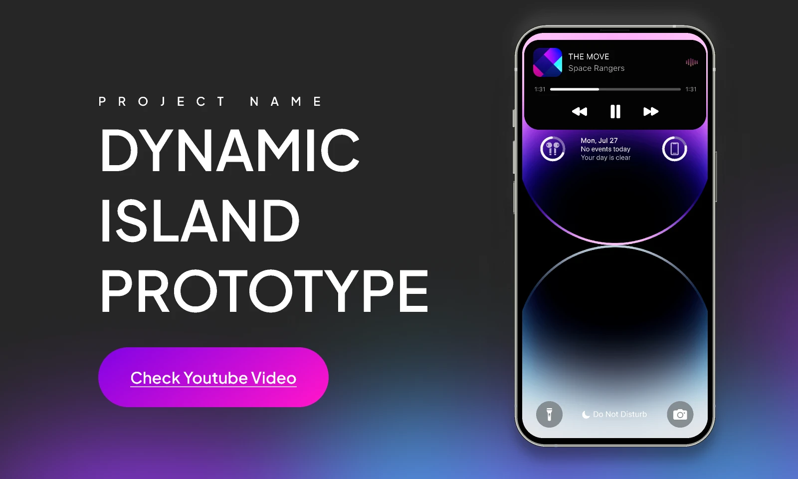 Iphone Dynamic Island Prototype for Figma and Adobe XD