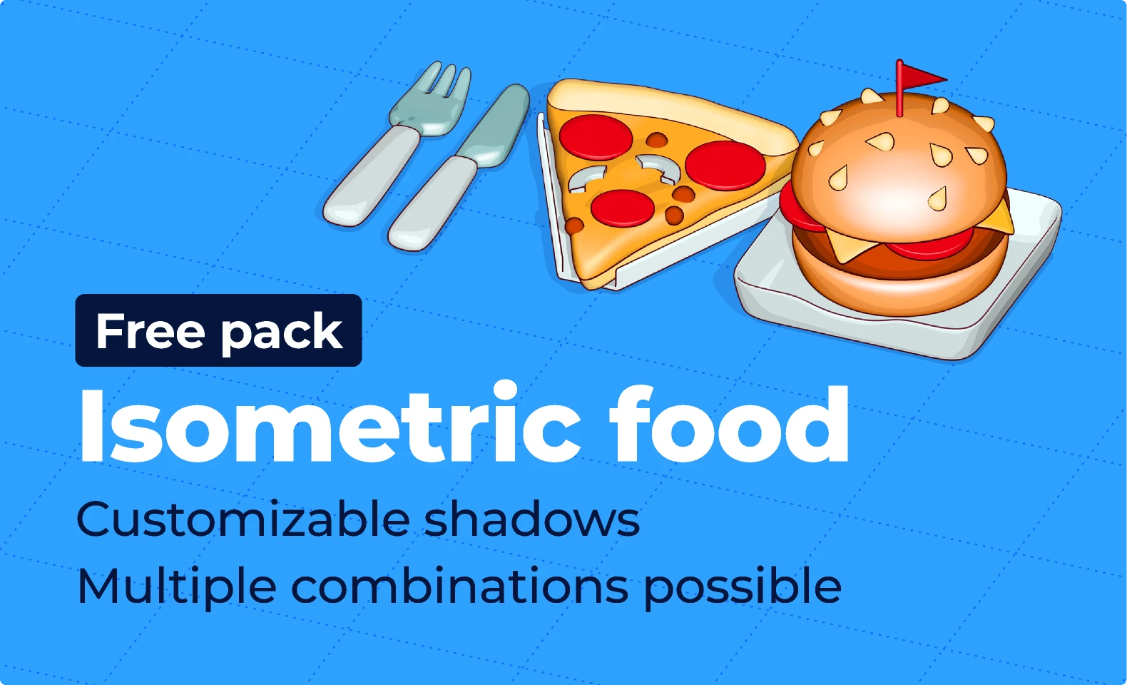 Isometric food - Free pack for Figma and Adobe XD