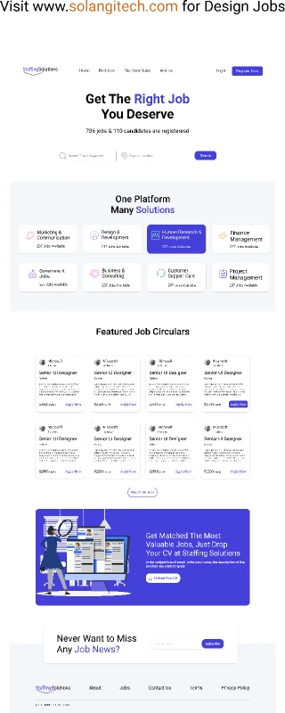 Job Portal Recruitment agency website for Figma and Adobe XD