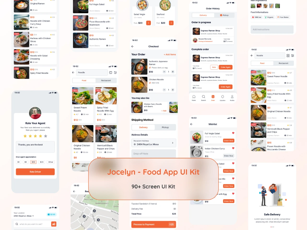 Jocelyn - Food App UI Kit for Figma and Adobe XD