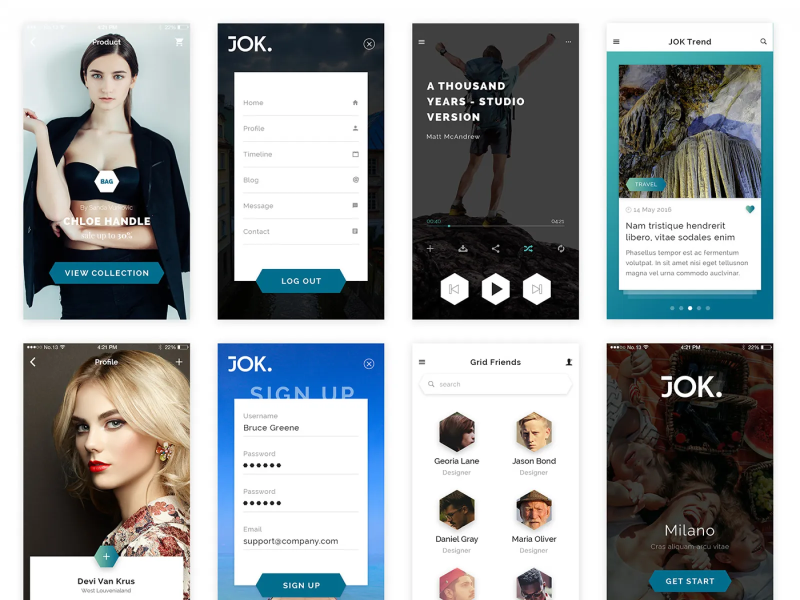 Jok App Design Free UI Kit  - Free Figma Template