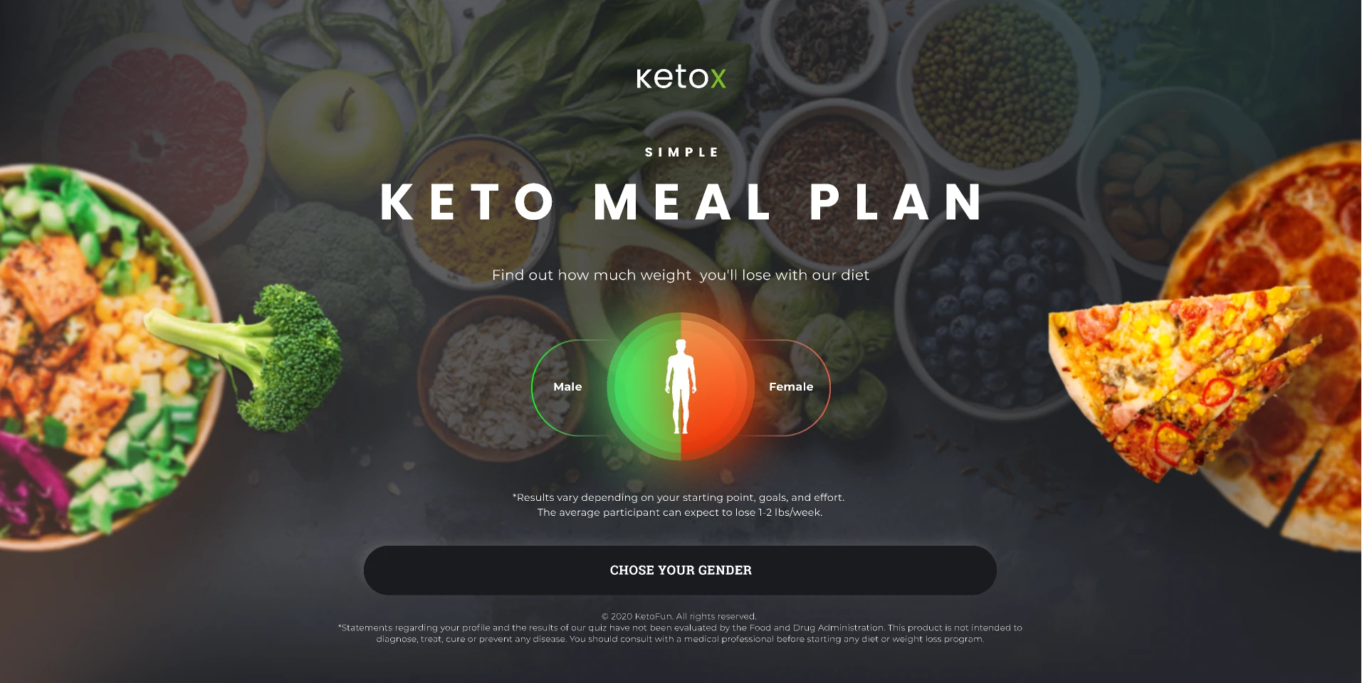 Keto Meal Planer - The Quiz Funnel for Figma and Adobe XD