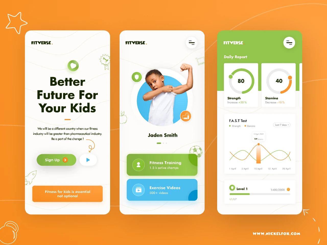 Kids Fitness for Figma and Adobe XD