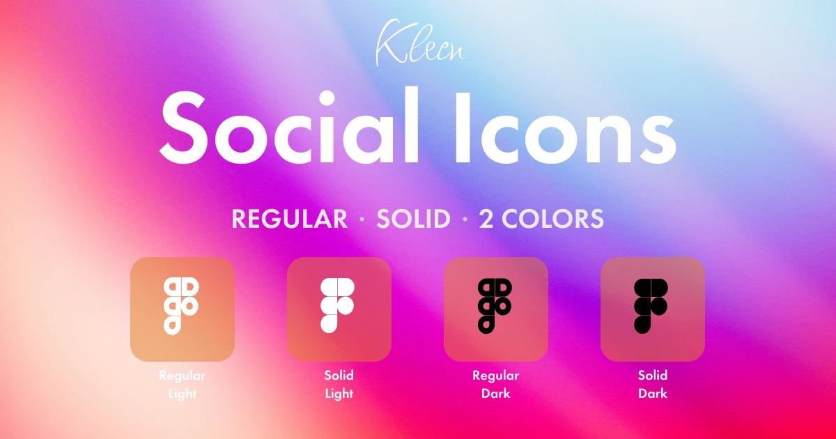 Kleen - Social Media Icons (Community) for Figma and Adobe XD
