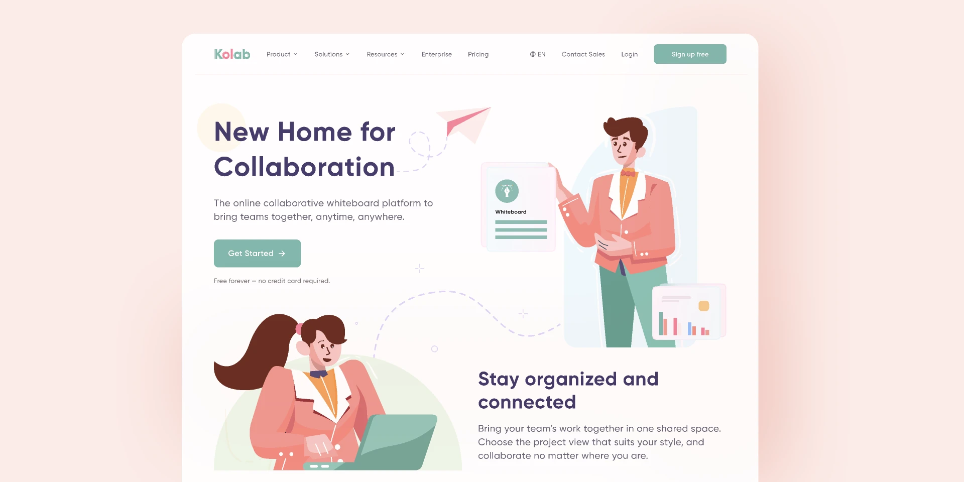 Kolab Landing Page for Figma and Adobe XD