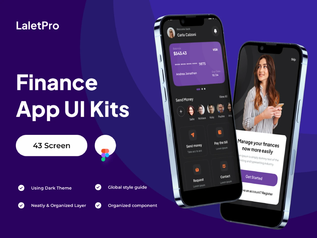 LaletPro - Finance App UI Kits for Figma and Adobe XD
