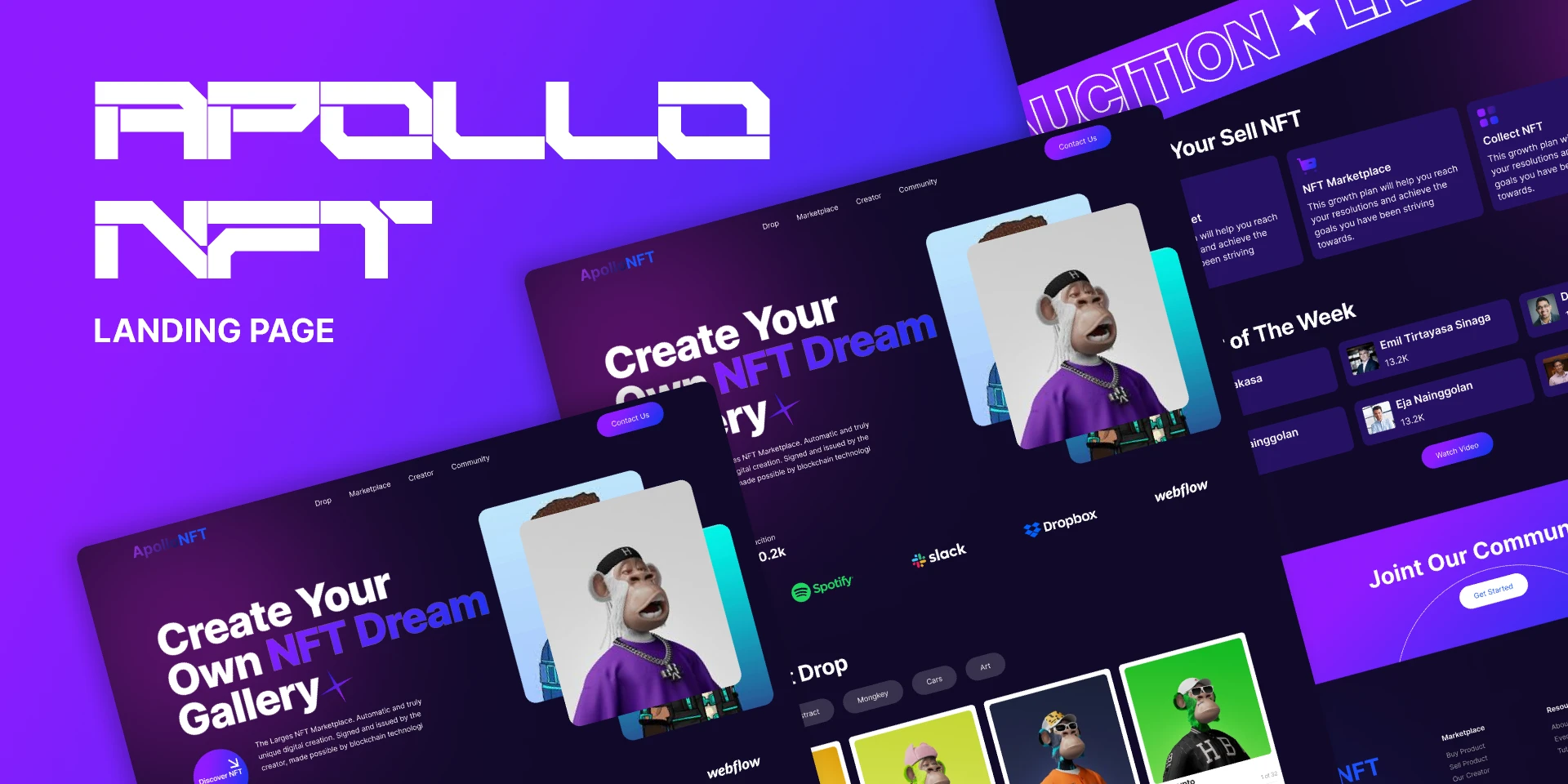 Landing Page NFT - Apollo NFT for Figma and Adobe XD