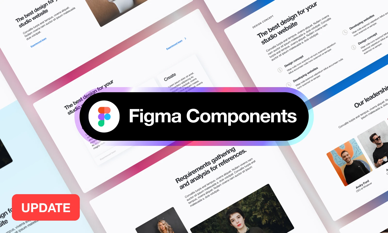 Landing page UI Kit + Components for Figma and Adobe XD