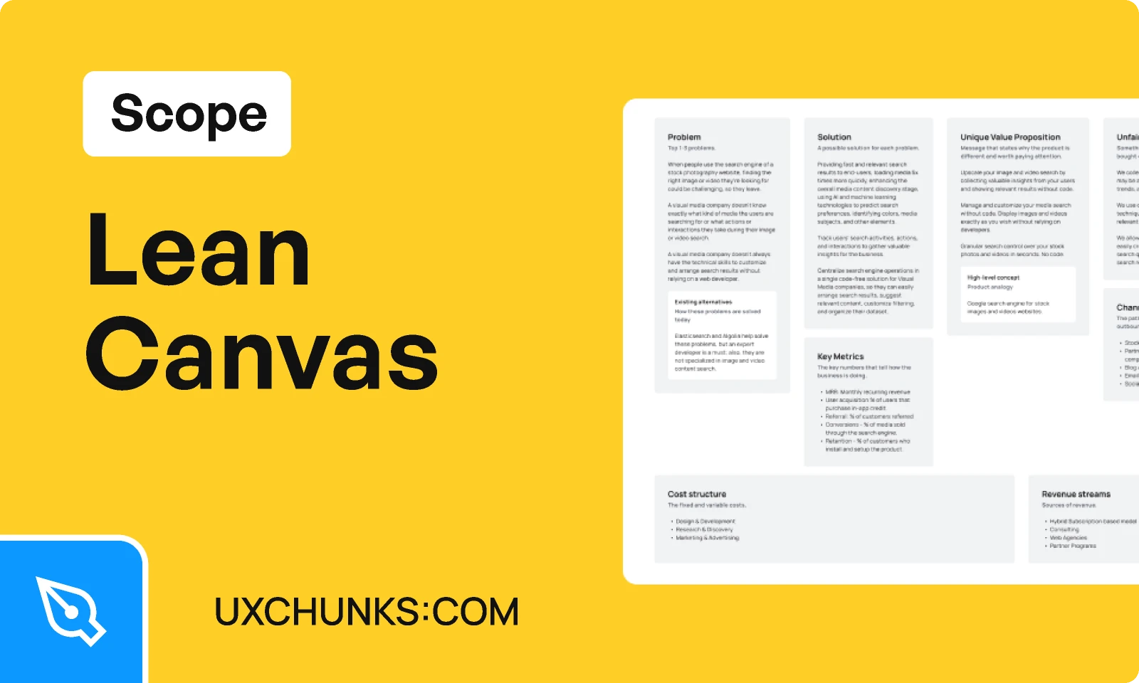 Lean Canvas (Figma) - uxchunks for Figma and Adobe XD