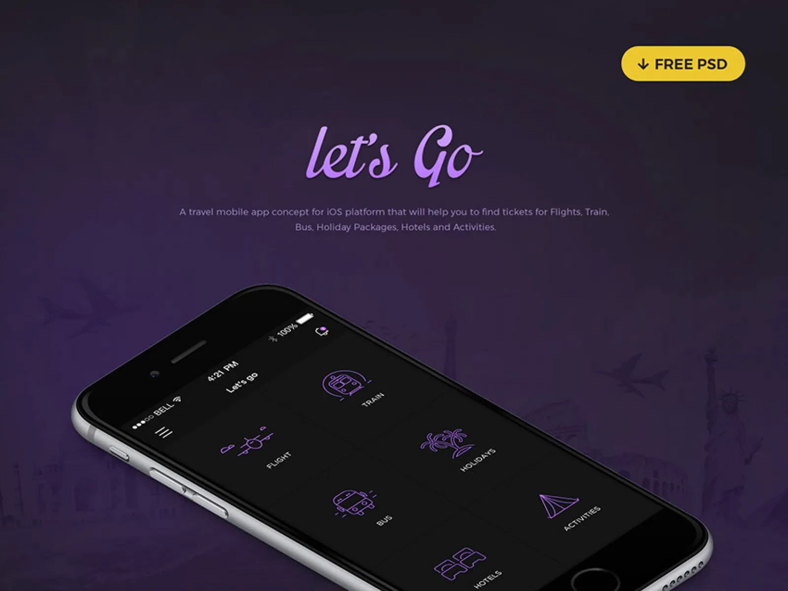 Lets Go Travel App Design  - Free Figma Template