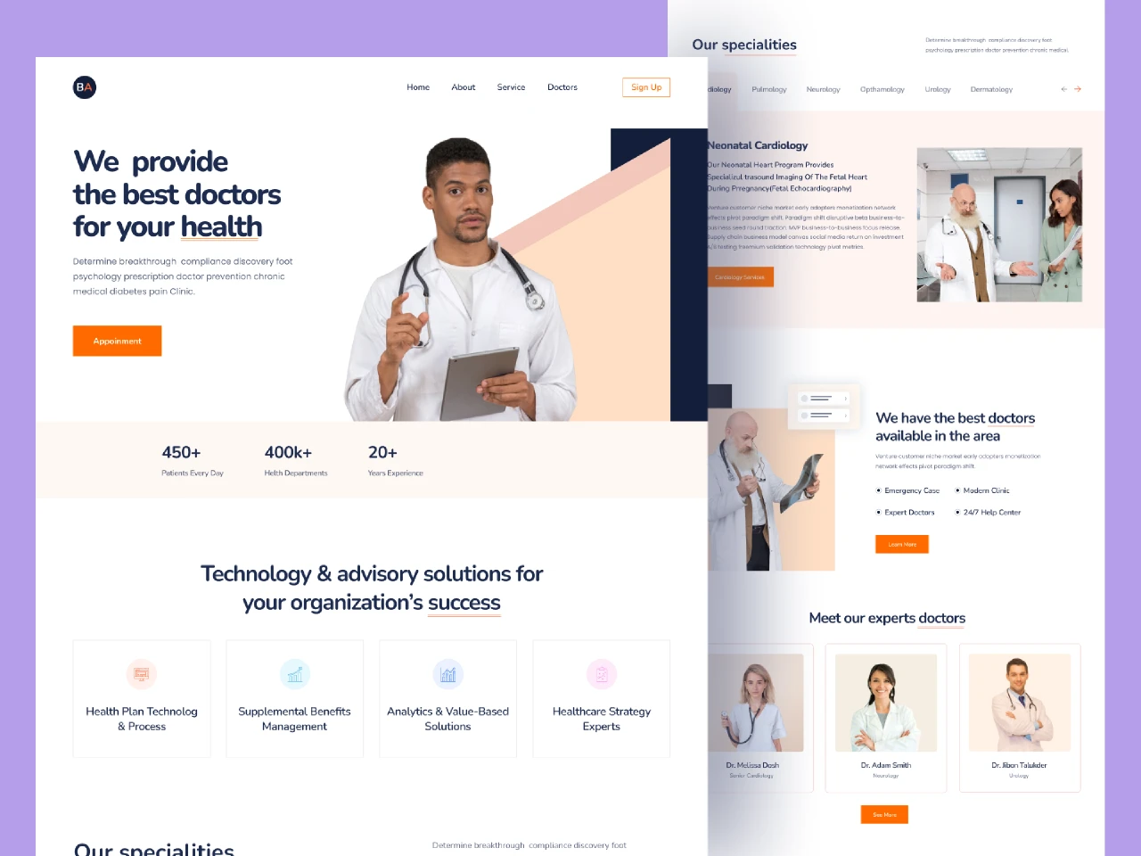 Lifecare Medical - Medical Landing Page for Figma and Adobe XD
