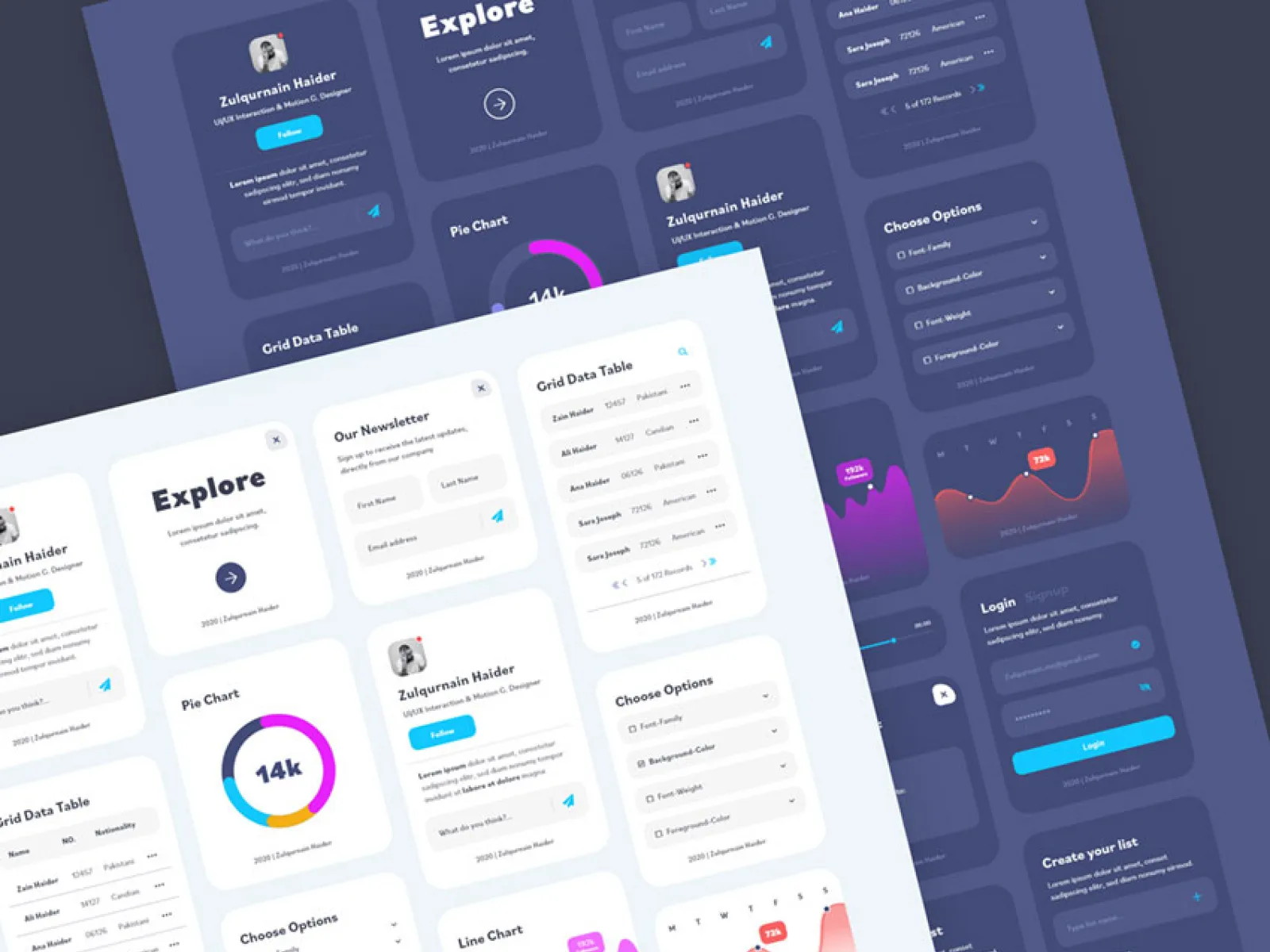 Light and Dark UI Elements  - Free Figma Template