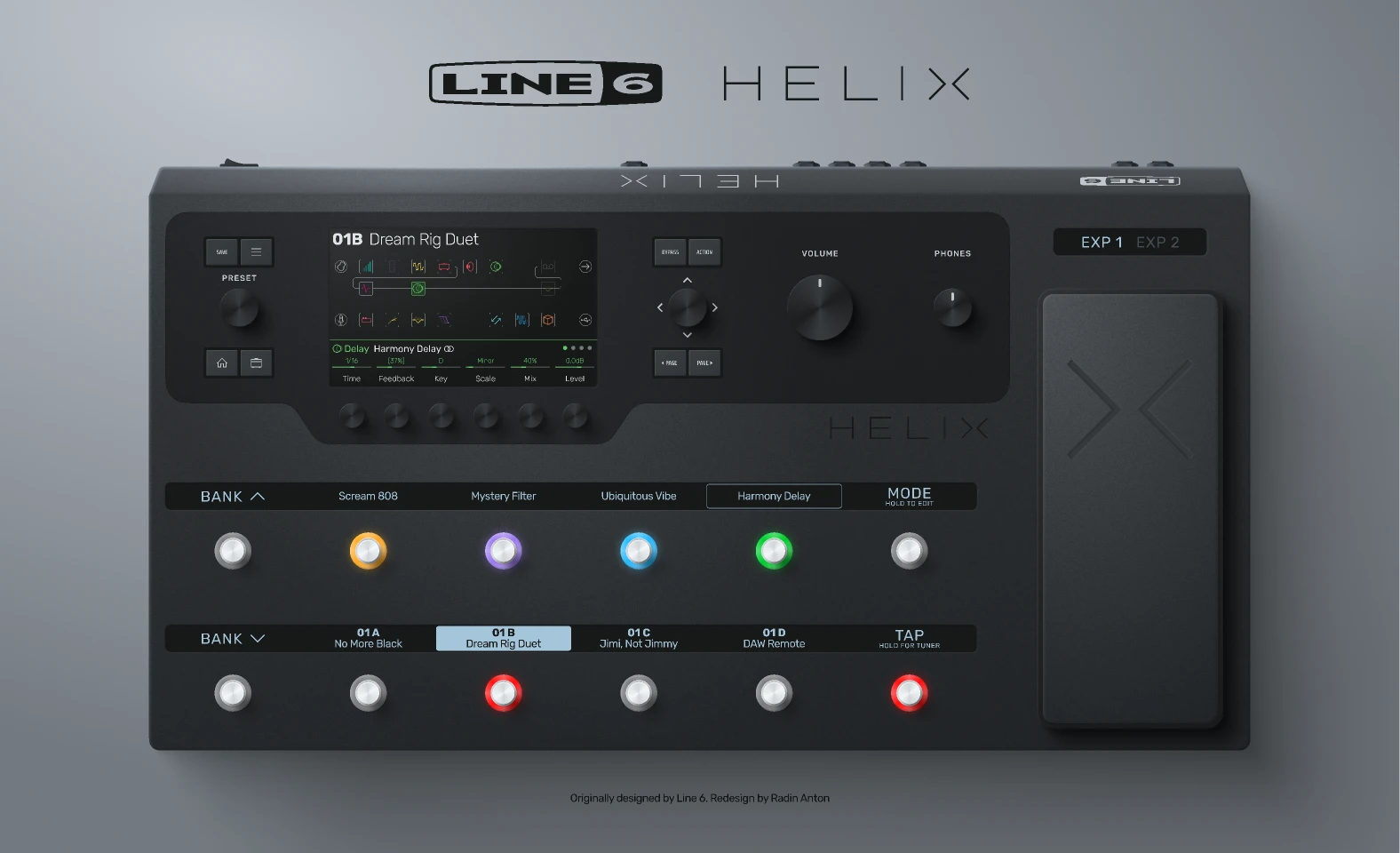 Line 6 Helix Redesign for Figma and Adobe XD