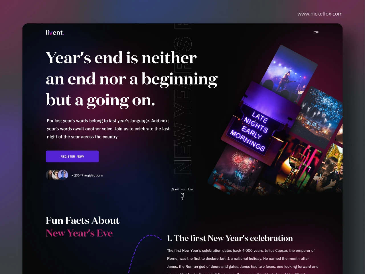 Livent Events Website for Figma and Adobe XD