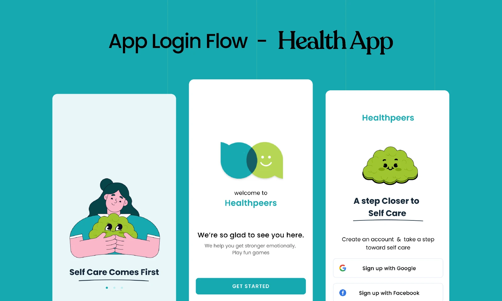 Login Flow for Mental Health for Figma and Adobe XD