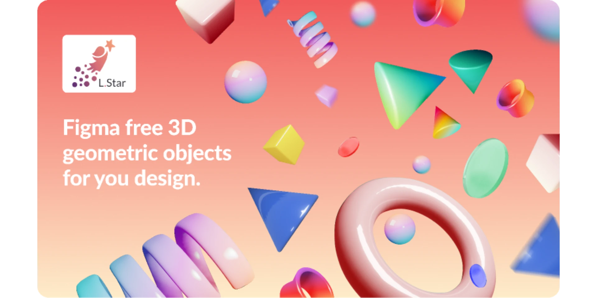 L.Star  free 3D geometric objects(Community) for Figma and Adobe XD