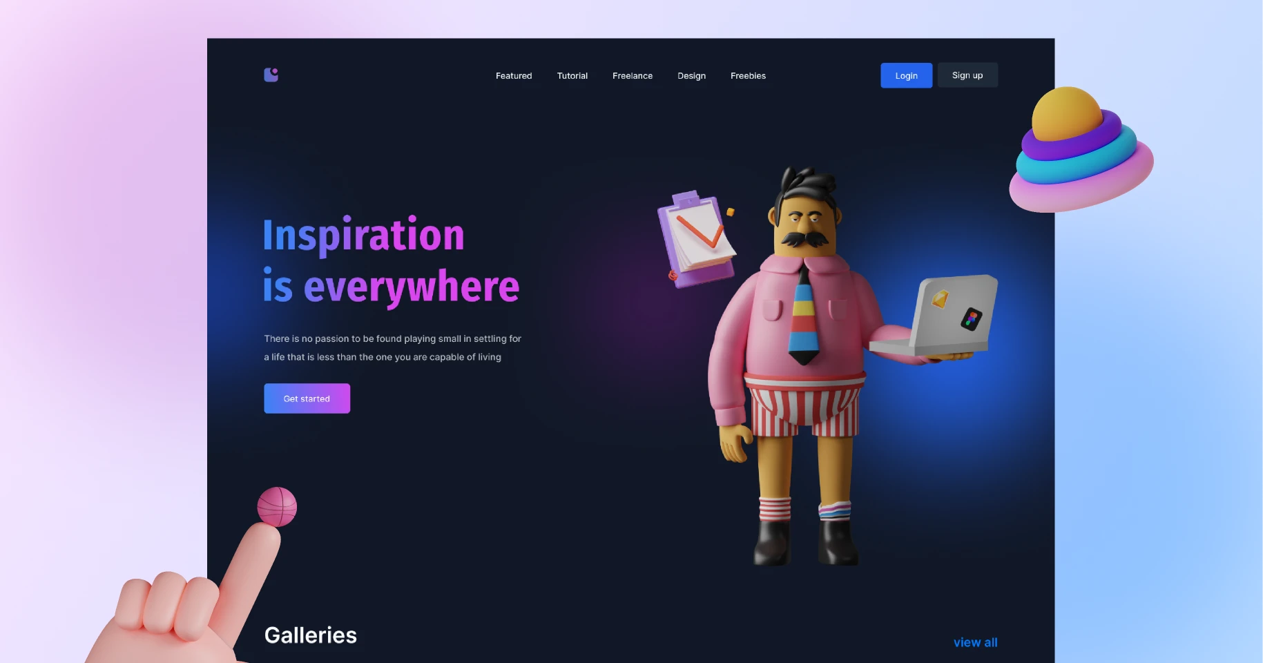 Lunchpiration - Blog Landing Page Concept for Figma and Adobe XD