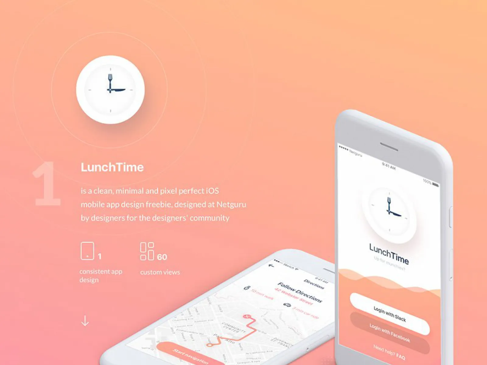 LunchTime Free App Design  - Free Figma Template