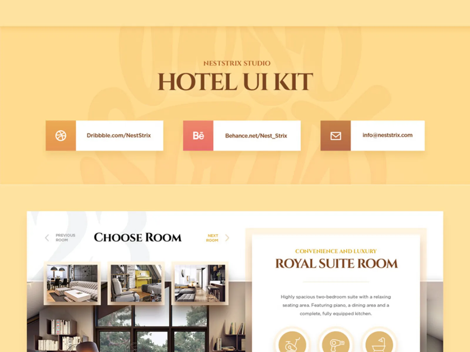 Luxury Hotel Web UI Kit  - Free Figma Template